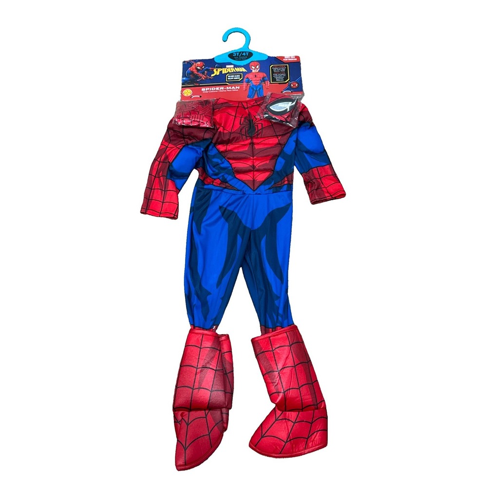 NEW WITH TAGS Rubies Toddler Spider-Man Halloween Costume Mask Child Size 3T-4T